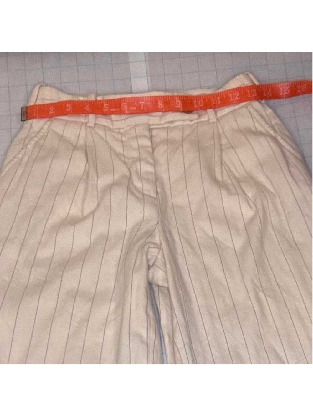 Women's Zimmermann Pinstripe Trousers Size 0P cream and Black